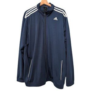 Adidas 3 Stripes Essentials Tricot Navy Blue White Track Jacket Mens Size XXL